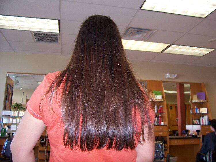BEFORE haircut donation to Locks Of Love