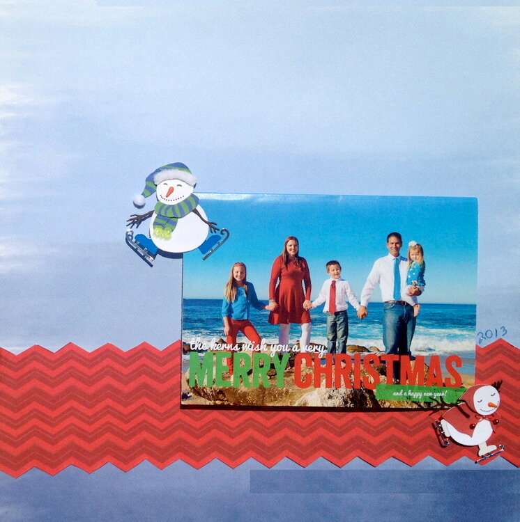 2013 Christmas cards- beach blue &amp; red