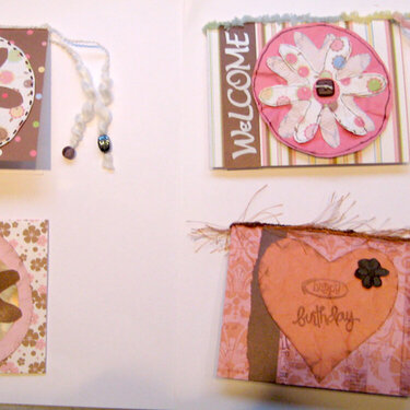 Feb Cards - pink &amp; brown