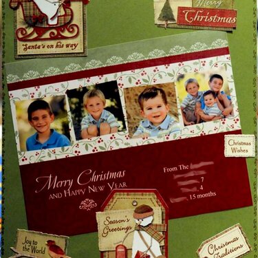 Merry Christmas card- 3 boys
