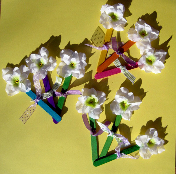 Popsicle stick flowers- Happy spring