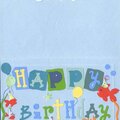 &quot;Fishy&quot; Birthday Card - Outside Front &amp; Back