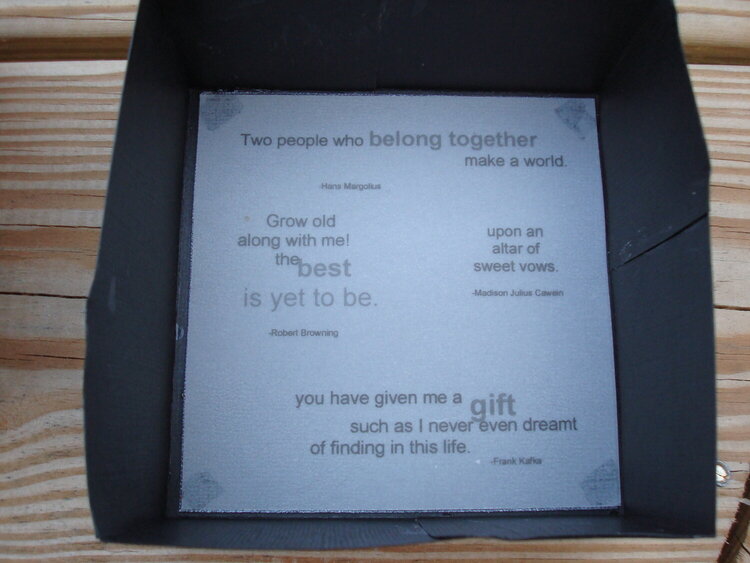 Wedding Exploding Box - inside the lid