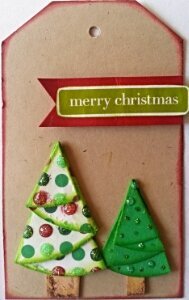 Merry Christmas - folded tree Tag