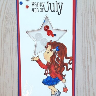 Happy 4th of July Mini Slimline Shaker card