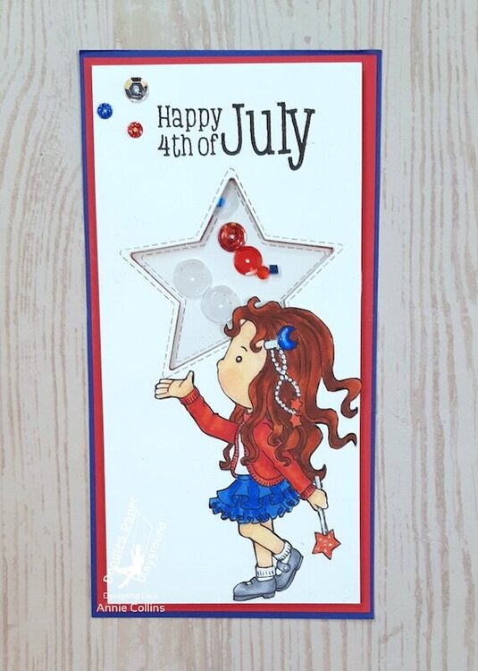 Happy 4th of July Mini Slimline Shaker card