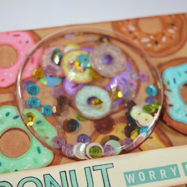 Donut Worry Be Happy - Shaker Card Close- up
