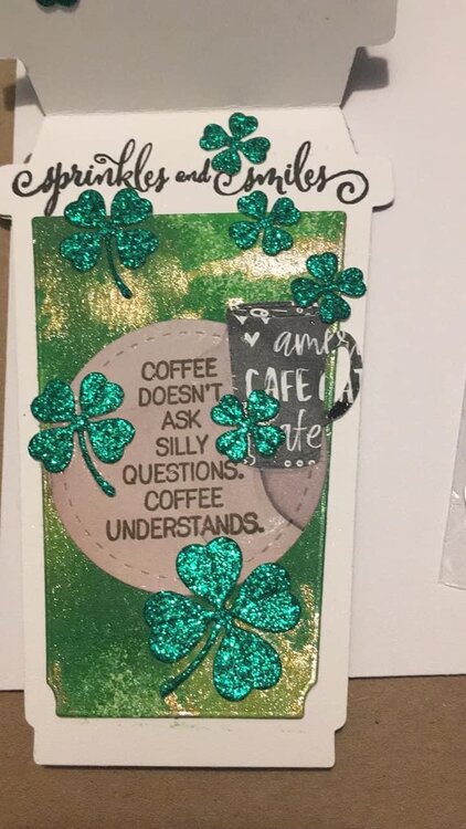Saint Patricks Day, Coffee Inspired, Flat Shaker Card