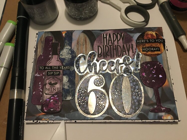 Wine Inspired Birthday Card; 60th Birthday (A Big One)!
