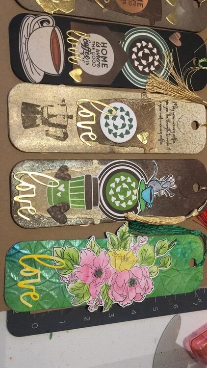 Bookmarks, mixed Media Style, Coffee&amp; Floral