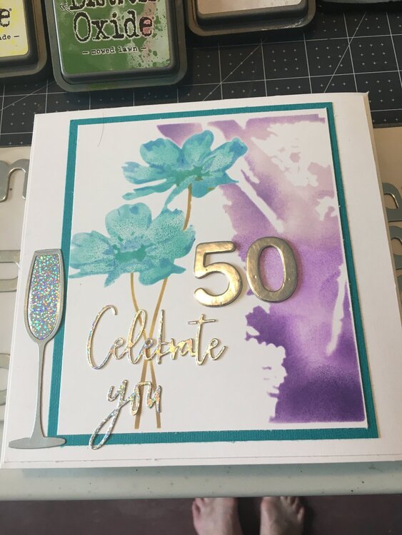 Shaker Card, 50th Birthday Card; Female; Classic With A Touch of Western.