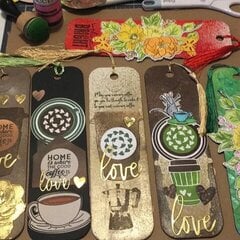 Bookmarks, mixed Media Style, Coffee& Floral