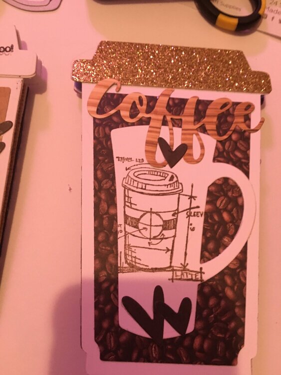 A Coffee Flat Shaker Card For a Birthday.