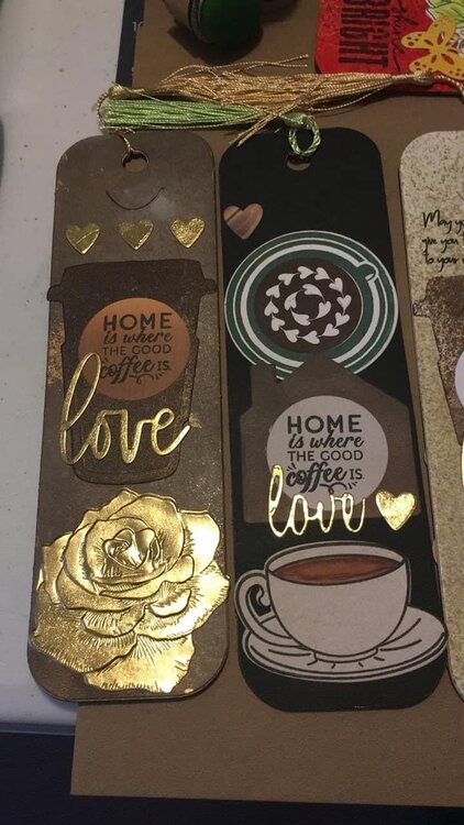 Bookmarks, mixed Media Style, Coffee&amp; Floral