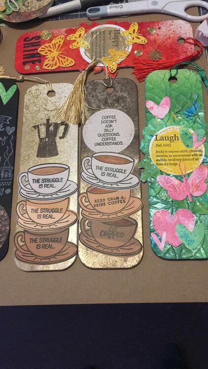 Bookmarks, mixed Media Style, Coffee&amp; Floral