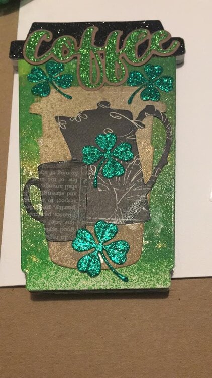 Saint Patricks Day, Coffee Inspired, Flat Shaker Card