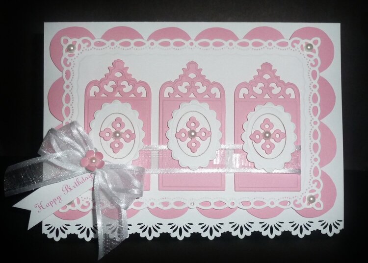 Pink and White Card