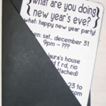 New Year&#039;s Eve inviation (back)