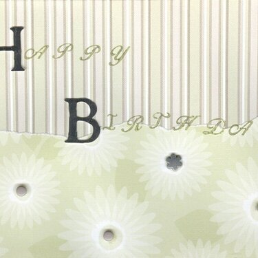 Birthday Flowers and Stripes card