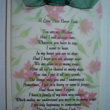 Mother&#039;s Day Poem Card