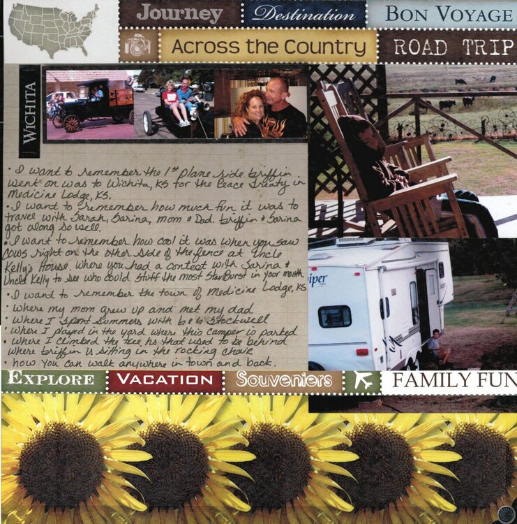Kansas 2011 Pg 1 featuring Scrapbook Customs Kansas and Travel Papers