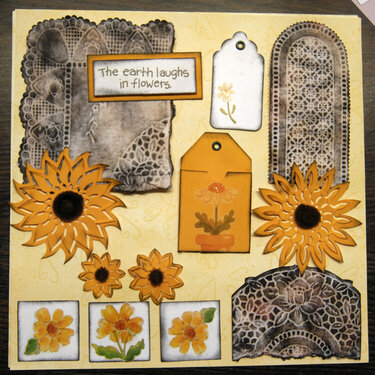 Folded Sunflowers Page Kit