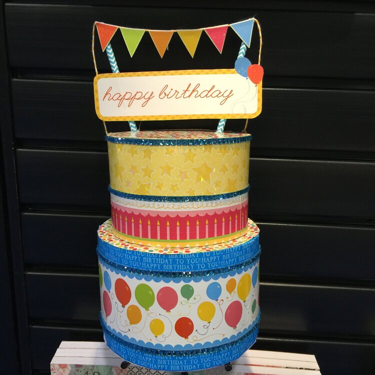 Make a Cake with the Birthday Wishes Foil and Glitter paper stack from DCWV