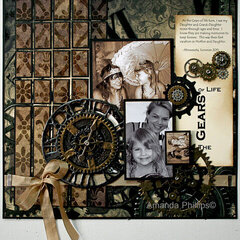 The Gears of Life by Amanda Phillips using DCWV Tattered Time Stack