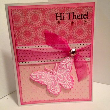 Hi There! Pink butterfly card
