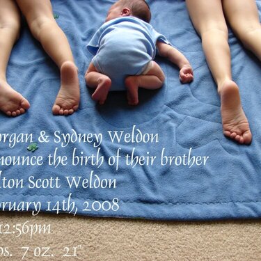 Colton&#039;s birth announcement