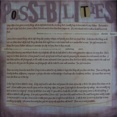 Possibilities - close up of right page