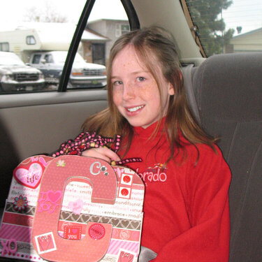 Cori with her Valentine&#039;s Day Box