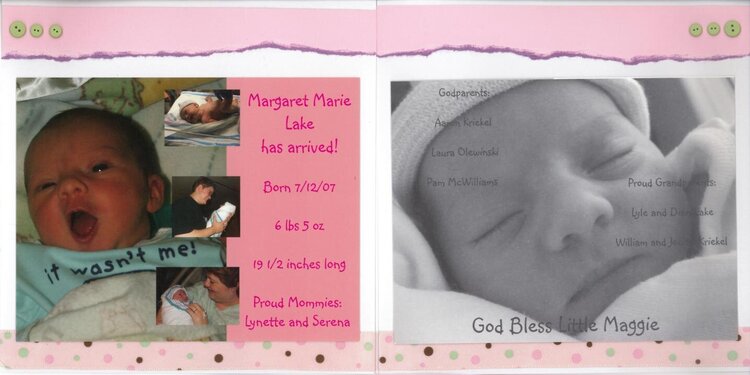 Maggie&#039;s Baby Book - announcement