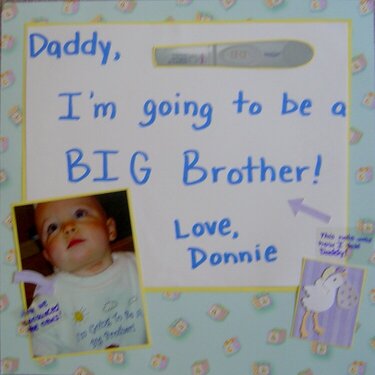 Donnie&#039;s going to be a BIG Brother! Redo