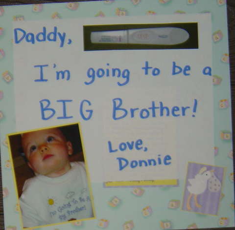 Donnie is going to be a BIG brother