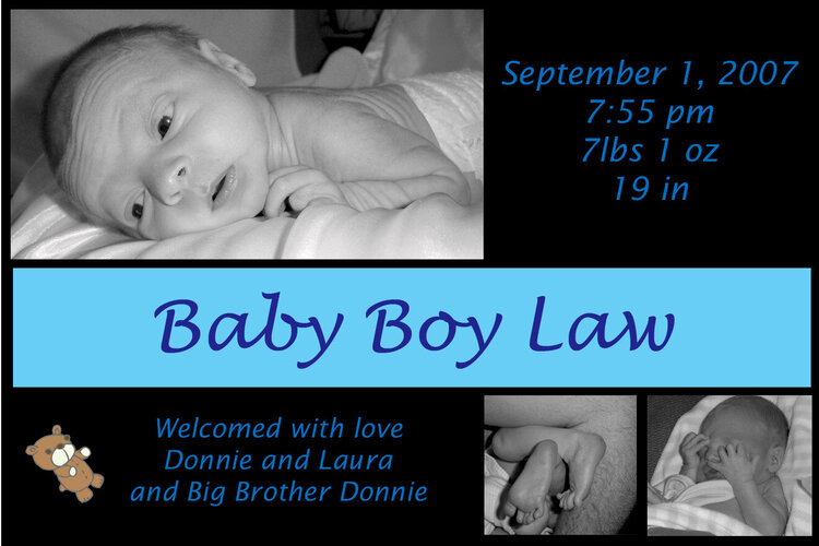 baby boy announcement option 4