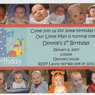 Donnie&#039;s first birthday invite