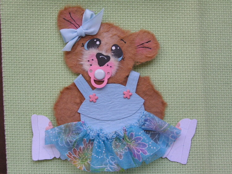 Large size baby girl tear bear with pacie