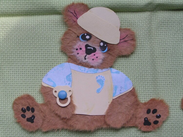 large baby boy tear bear with pacifier