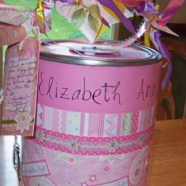 Baby Girl Altered Paint Can