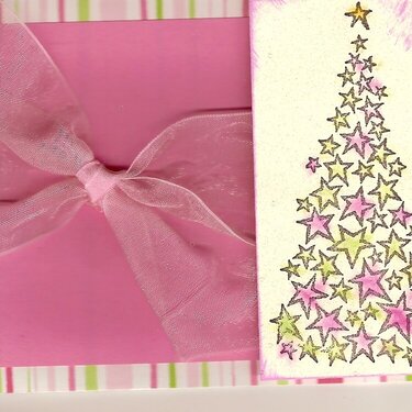 Pink and Mint Tree card