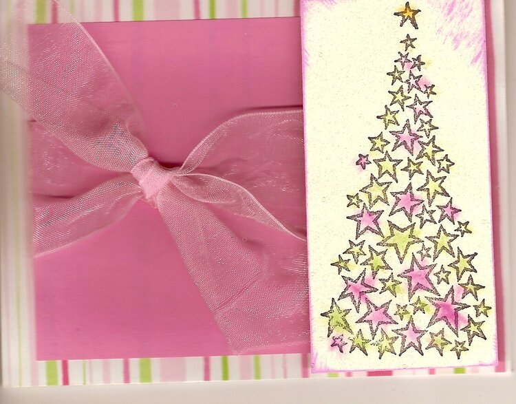 Pink and Mint Tree card