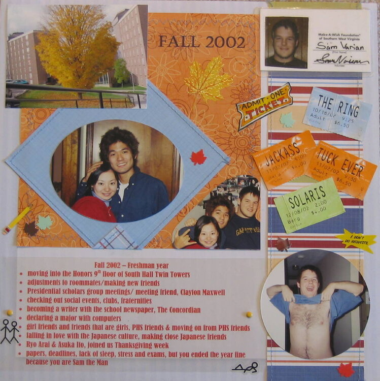 Fall 2002  ds scrapbook of college years/Fall of Freshman Year