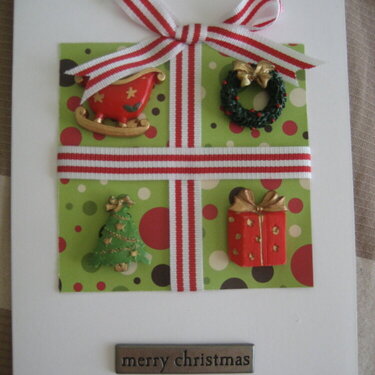 gift card with ribbon and embellies