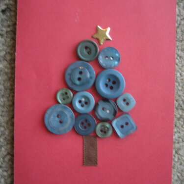 button xmas tree  - red