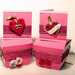 Valentine's card and takeout gift box