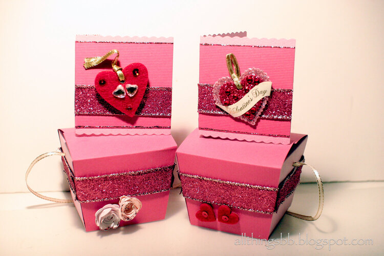 Valentine&#039;s card and takeout gift box