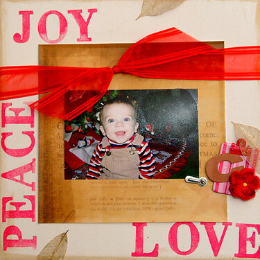 christmas altered canvas