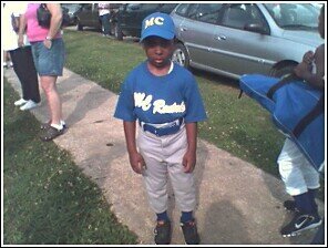 Maurice @ his T-ball bb game.