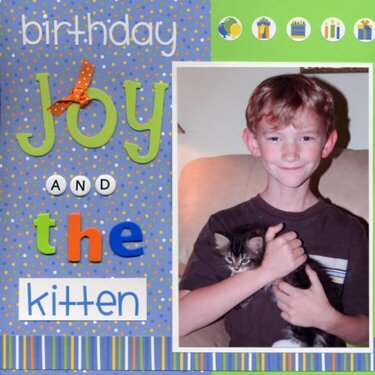 Birthday Joy and the Kitten